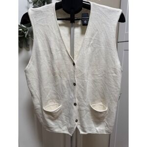 Cabin Creek vintage v neck button up sleeveless cardigan sweater Size XL